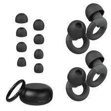 Reusable Ear Plugs Noise Reduction Soft Silicone 2 Pairs 8 Tips Sleep Study Work