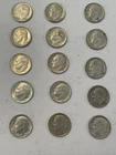 Roosevelt Dimes 90% Silver Circulated Condition Lot Of 15 - 1952, 54, 64 more!