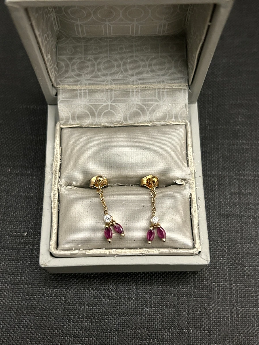 Anciennes Boucles D'oreilles Pendantes Clips Créateur - Acier Et Pierre - Occasion