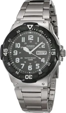 Diver Quartz Watch Men Stainless Steel 100M Water Resistant Analog Silver