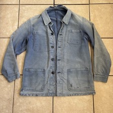 VINTAGE FRENCH WORKWEAR MOLESKIN JACKET 1960S MEDIUM