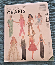 McCall's Crafts 9663 Doll Clothes Sewing Pattern for Dolls Vintage Original