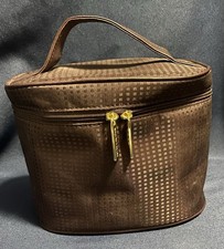 Esteel Lauder large Travel Train Cosmetic Case Brown Zip Preowned