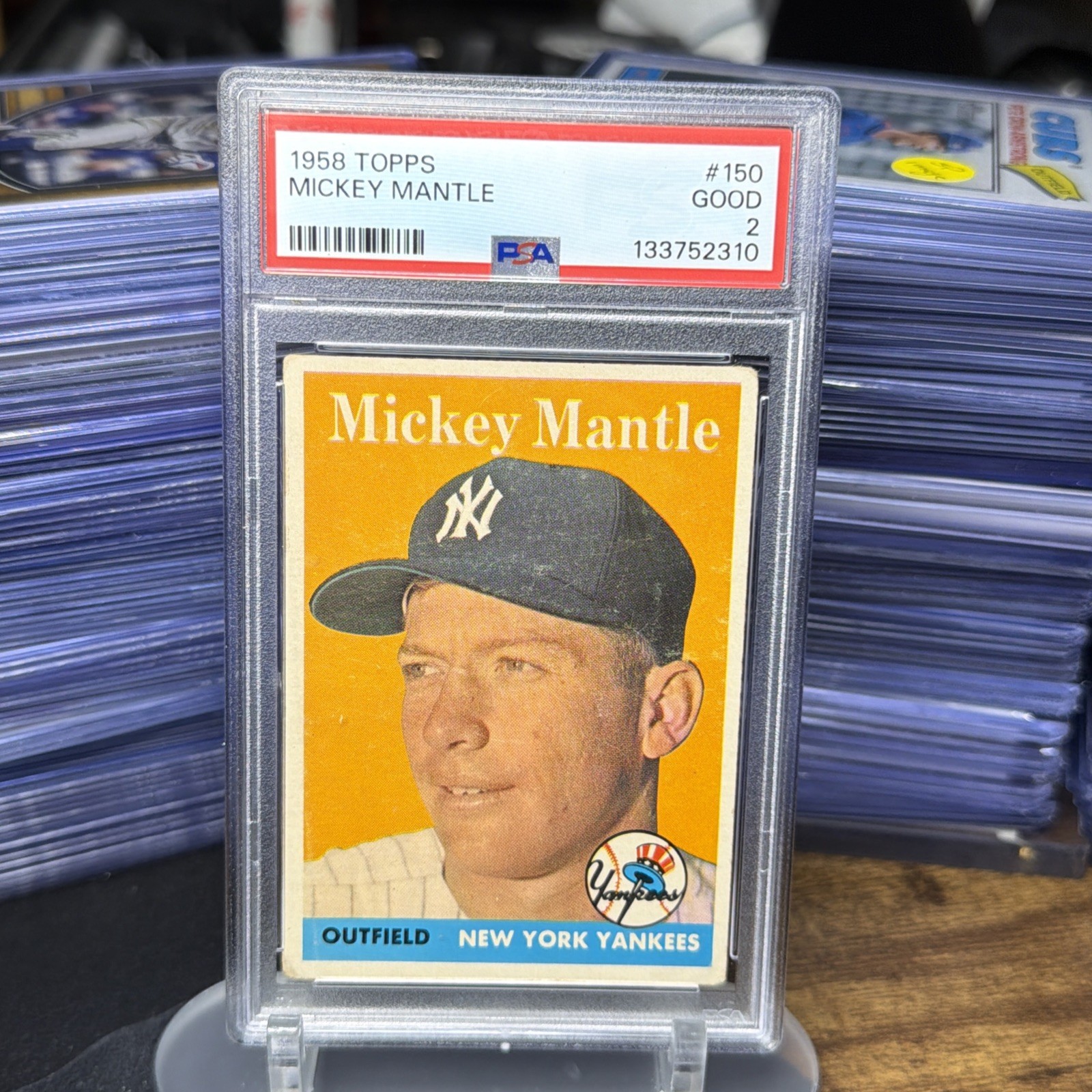 1958 Topps #150 Mickey Mantle PSA 2 GD Vintage Yankees HOF Icon 1950s Card