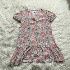 Loft Floral Button Down Shift Dress