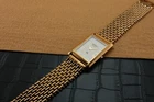 Vintage Seiko Slim Quartz Men's Wrist Watch White  Dial with Gold Bracelet.