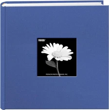Sky Blue Photo Album for 200 Photos 4x6 Fabric Cover Memo Area Bi Directional