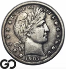 1907-S Barber Half Dollar *Significant Key Date* XF+