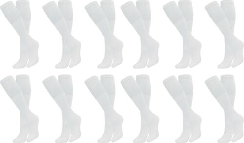 12 Paris Mens White Cotton Athletic Sports Tube Socks 22" Size 9-15 - Picture 6 of 6