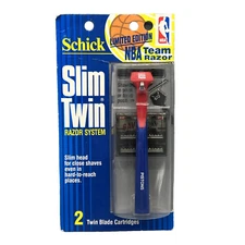 Schick Slim Twin Razor System 2 Cartridges NBA Detroit Pistons Vintage 1989