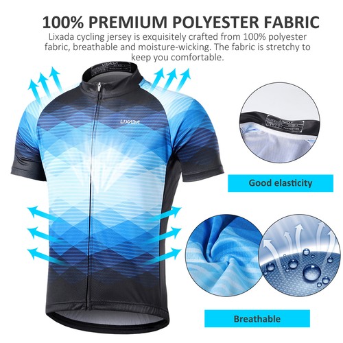 Camiseta deportiva de ciclismo transpirable de manga corta para hombre Lixada y acolchada MTB U1P5 - Imagen 5 de 10