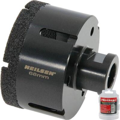 Neilsen 68 mm Feinsteinzeug Fliese Keramik Stein Diamant Lochsäge Bohrkrone M14 Schleifer