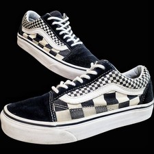 Vans Old Skool Mixed Checker Black White Women's 5 US Low Top Sneakers