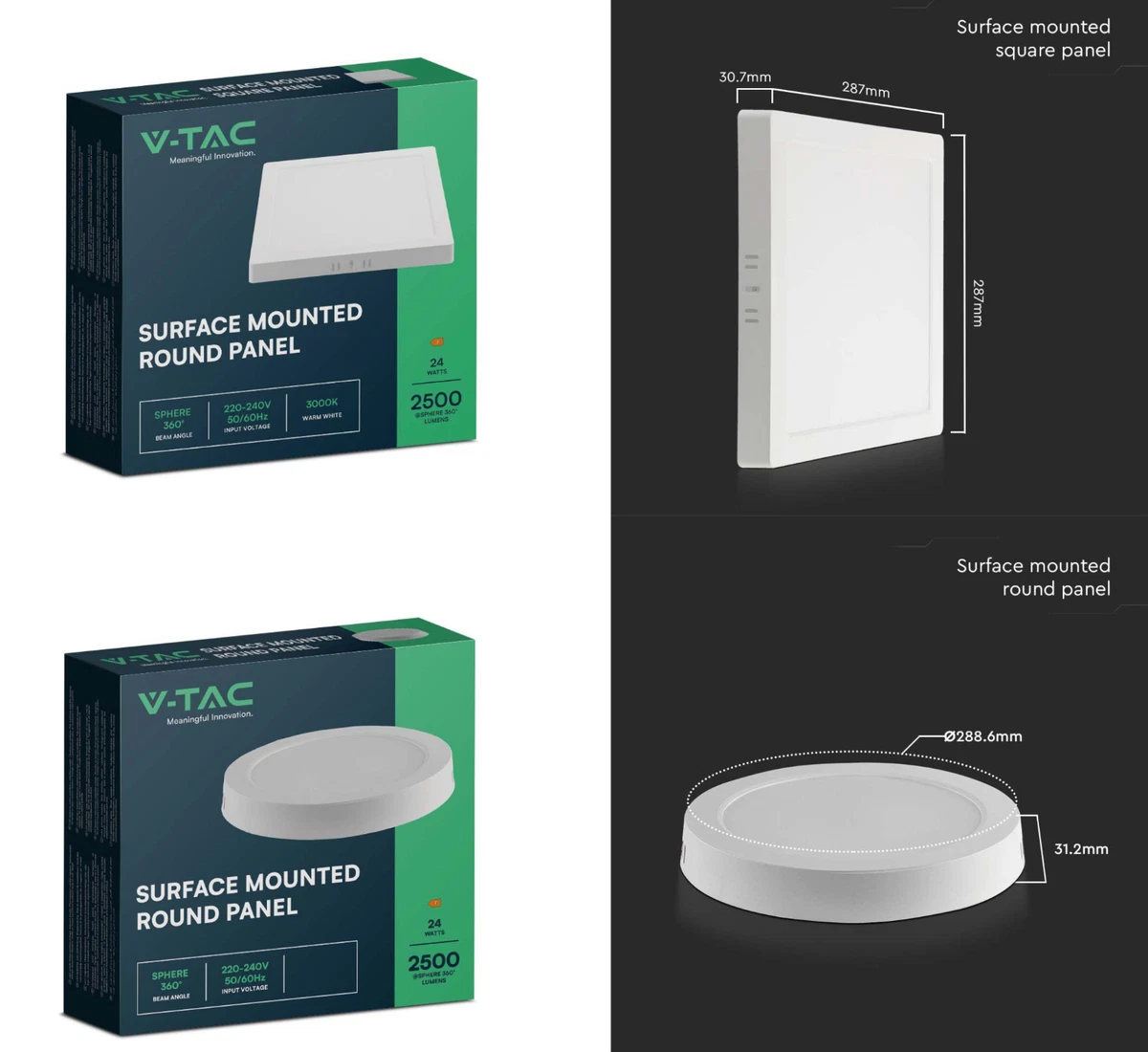 Pannello LED Rotondo Da Soffitto 24W Aipiy – Luce Calda 3200K – Sostituisce 240W Alogeni – Alto Lumen