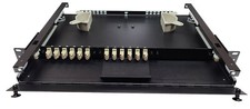 24 Fiber 1RU Rack Mount FDP Patch Only w/ 12 LC OM1 62.5 Beige Duplex Adapters