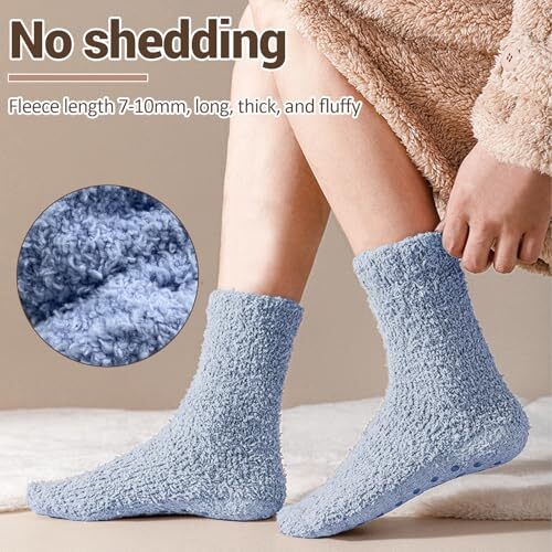 Women's Plush Non-Slip Slipper Socks - Fluffy Comfortable Warm Winter Sleep a... - Picture 6 of 8