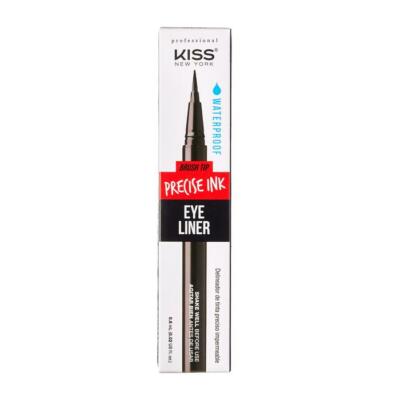 KISS NEW YORK WATERPROOF BRUSH TIP PRECISE INK EYE LINER BLACKEST BLACK KE01