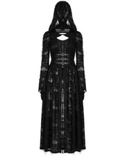 Punk Rave Womens Apocalyptic Gothic Witch Shredded 2-hooded Piece Cloak Jacket