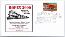 US SPECIAL EVENT COVER HONORING RAILROAD HISTORY AT ROPEX 2000 ROCHESTER NY