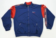 Rare Vintage NIKE USA Swoosh Striped Full Zip Windbreaker Jacket 90s 2000s SZ L