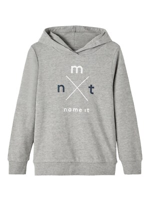 NAME IT Hoodie Jungen Kapuzenpullover NKMLeane grau Größe 122/128 bis 158/164