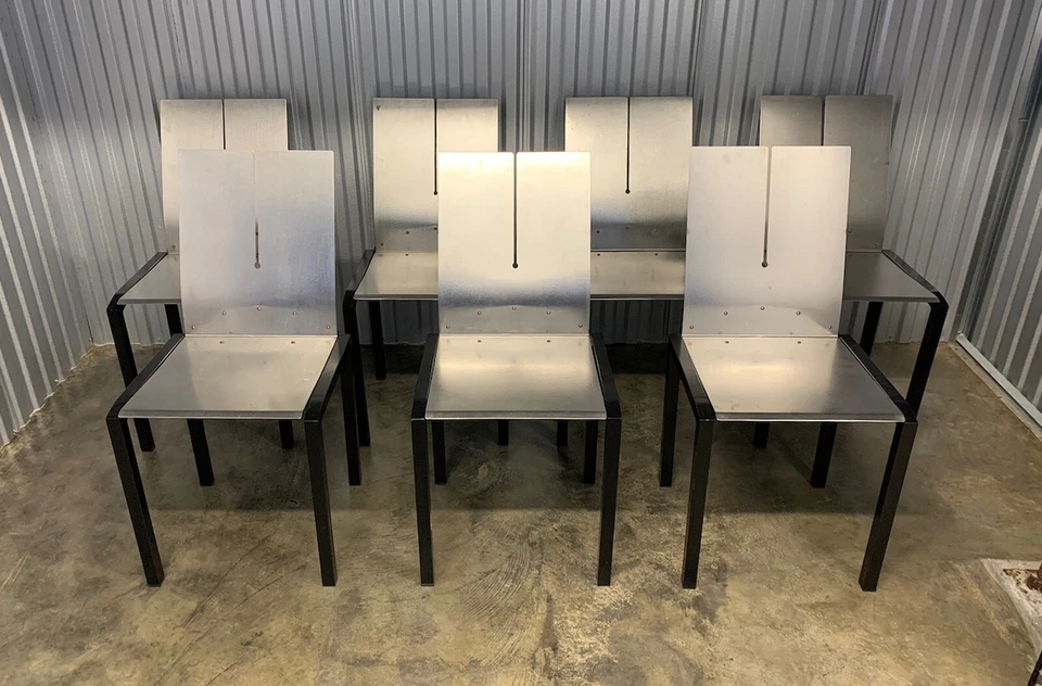 Sillas 'Blade' vintage de acero de los años 80 de Maurizio Peregalli para Zeus Noto estilo años 80 Foto 2 de 4