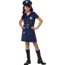 Child Police Officer Kids Cosplay Party Fun Halloween Girls Costume S-Xl 00402