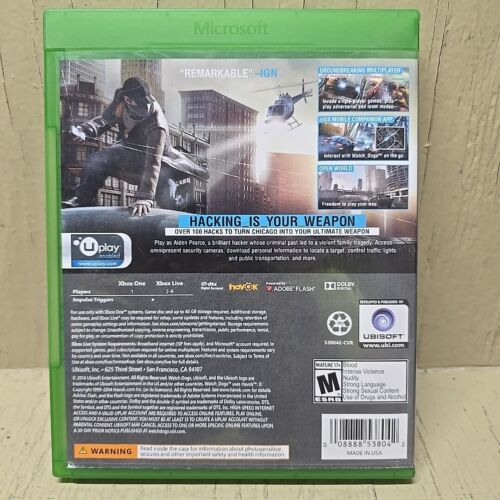 Watch Dogs Xbox One - Completo con custodia e cover art - Testato - Foto 2 di 8