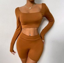 2-Piece Set- Color:Brown- Women s Size: Medium- NEW