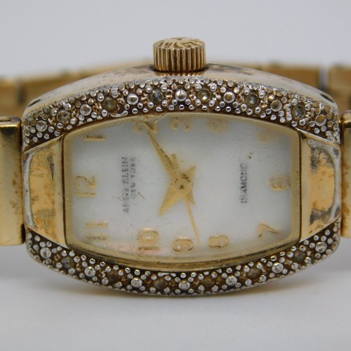 ANNE KLEIN New York Diamond 12/1568 Quartz Women's Watch Sz. 6 3/4" New Battery - Picture 2 of 10