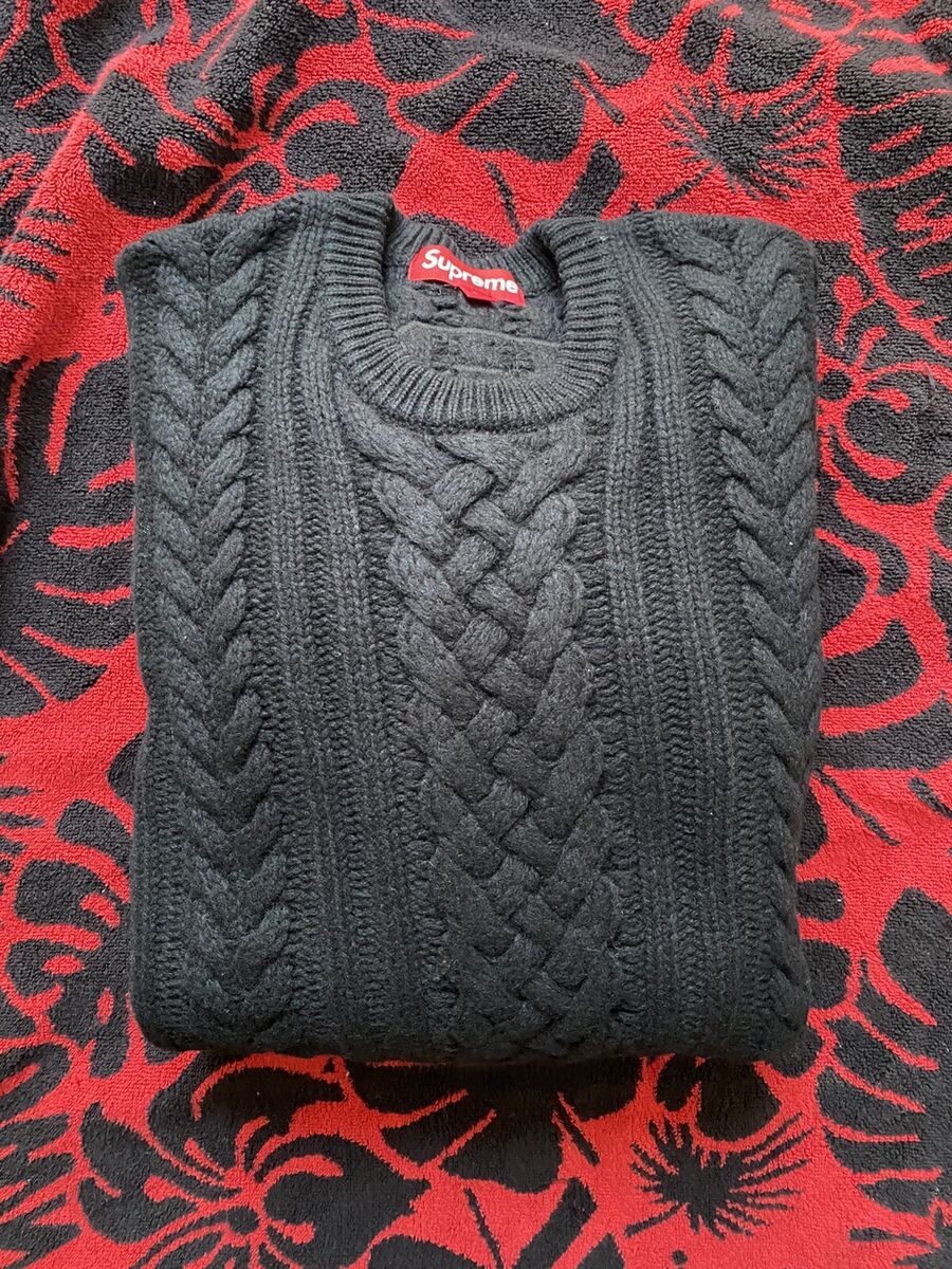 Supreme Applique Cable Knit Sweater In Hand | eBay Supreme Applique Cable Knit Sweater In Hand | eBay