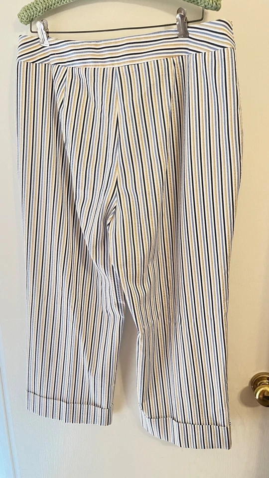 Pantalón para mujer Peck & Peck fin de semana a rayas con puños talla 16 Foto 2 de 4