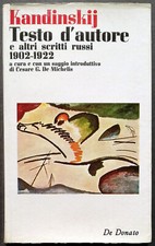 Kandinskij Testo d'autore e altri scritti russi (1902-1922) De Donato 1975