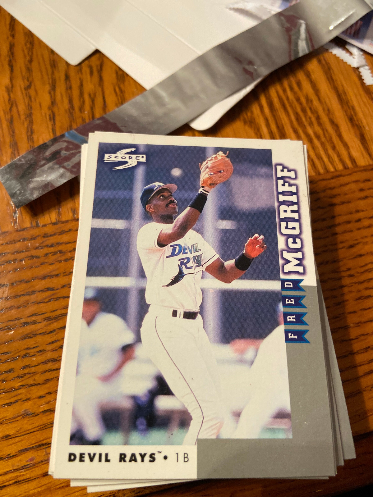 1998 Score Rookie Traded Tampa Bay Devil Rays Baseball Card #212 Fred McGriff