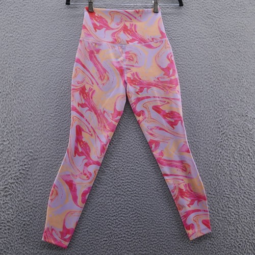 Lorna Jane Womens Vapour No Chafe Ankle Biter Leggings XS Red Orange Gray NEW