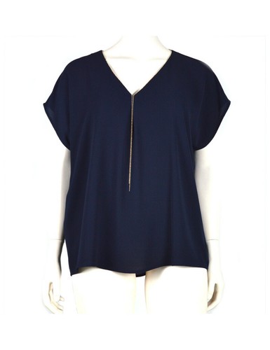 ELENA MIRO' blusa casacca donna taglie comode blu 2645T | eBay