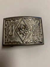 VINTAGE U R FLOWER ROSE LILY BELT BUCKLE 3"