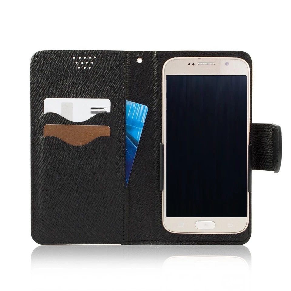 Custodia UNIVERSALE per BRONDI AMICO SMARTPHONE XL Cover LIBRO STAND portafoglio - Immagine 3 di 3