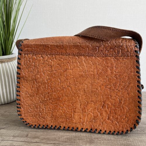 Vintage Retro Leather Boho Hippy Saddle Bag - Picture 5 of 6