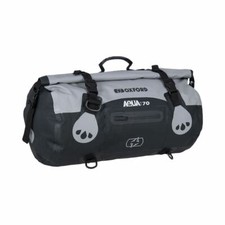 Oxford Aqua T70 Grey Waterproof Motorcycle Roll Bag Tail Pack Bike Tail Bag