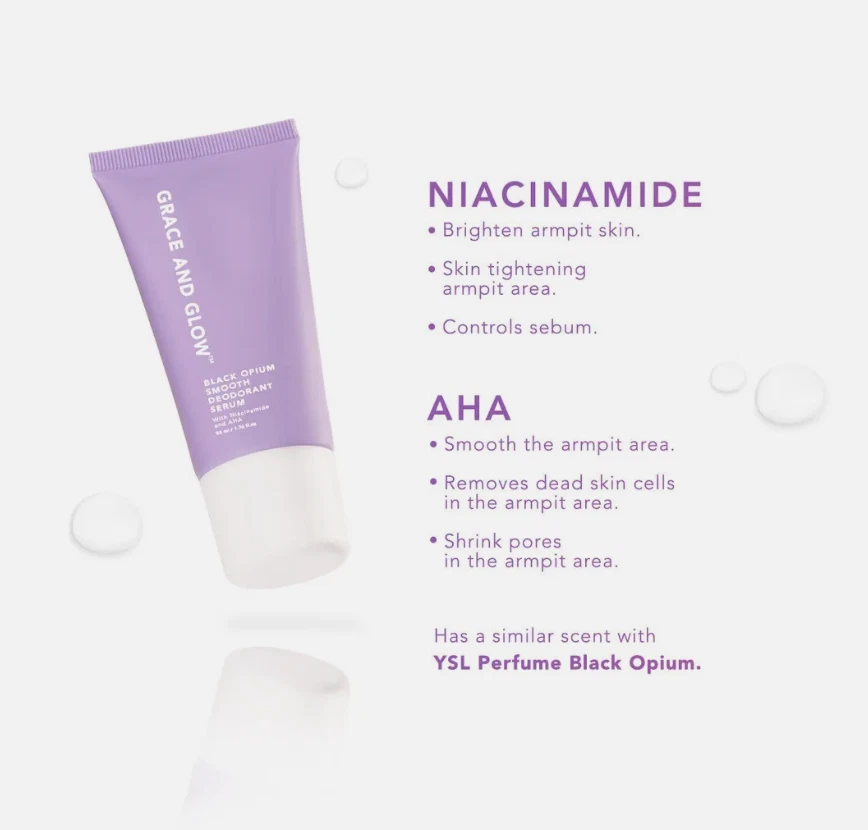 Suero desodorante suave Grace and Glow negro opio enrollable para iluminar 2 piezas Foto 2 de 4