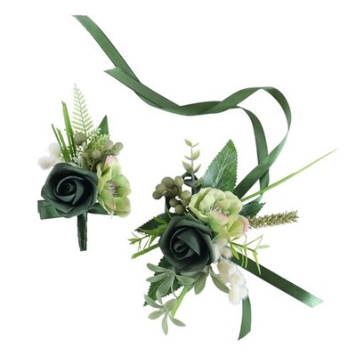 Elegant Wedding Silk Flower Boutonniere Set for Outdoor Ceremonies and Event
