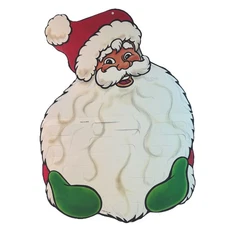 Vtg USA Made Santa Claus Diecut Paper Cardboard Decor Card Holder Classic 1993