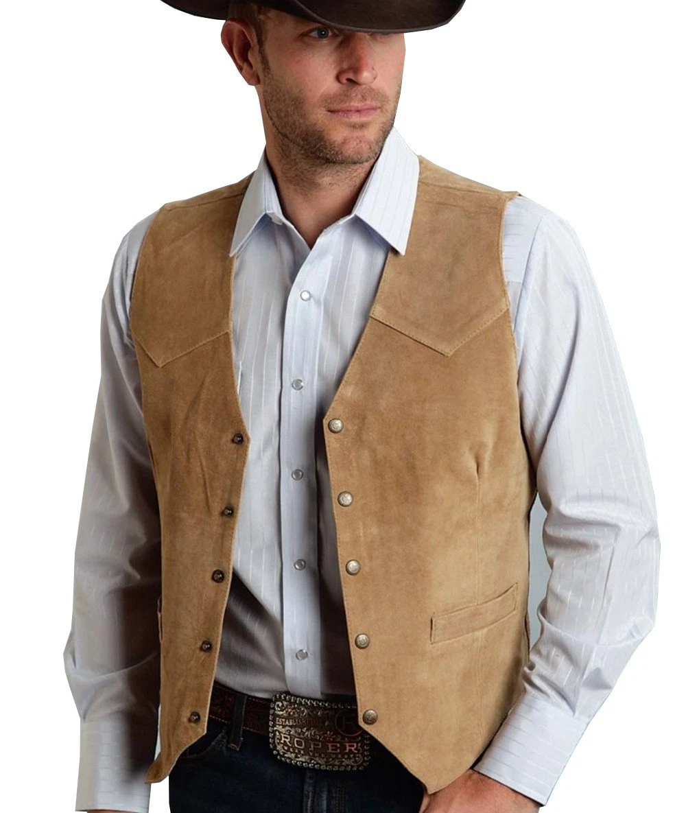Mens Waistcoat Vintage Western Cowboy Hunting Fishing Casual Vests suit vest UK