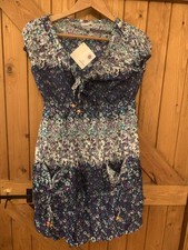Bnwt L / XL Namaste Tunic Dress Top Blue Floral Summer Brand New extra Large