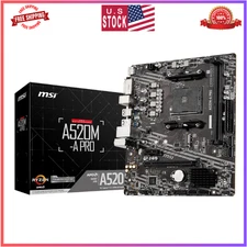 MSI A520M-A PRO V1 Gaming Motherboard (AMD Ryzen 5000, AM4, DDR4, PCIe 3.0)