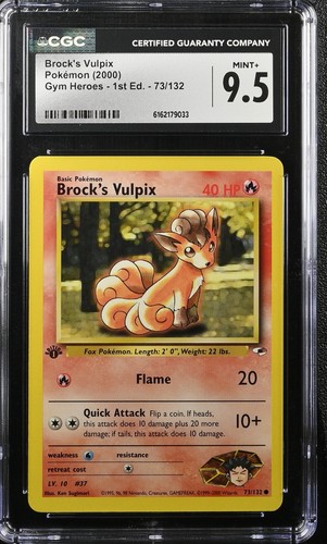 Brock's Vulpix (1st Edition) graded CGC 9.5 for sale on eBay