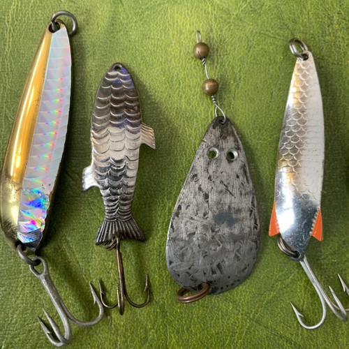 8 Vintage FISHING LURES SWEDEN SPOONS ABU THOMAS KROCODILE HEDDON UNKNOWN PHOEBE - Picture 3 of 15