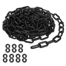 Black Plastic Chain 16 ft 6mm Safety Barrier Chain