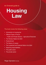 An Emerald Guide to Housing Law by Roger Sproston (Paperback Book)